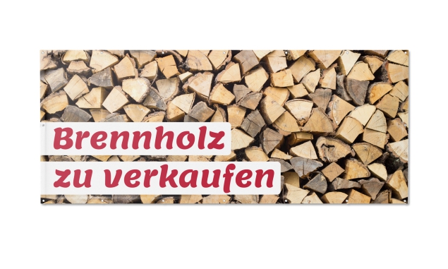 Motivbanner Brennholz zu verkaufen