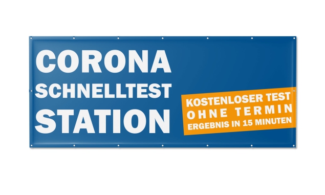 PVC-Werbebanner Motiv "Corona Schnelltest Station" - Nr. 3