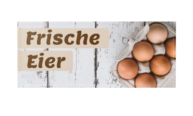 PVC-Werbebanner Motiv "Frische Eier" 6er