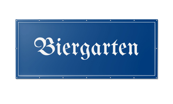 Motivbanner Biergarten blau